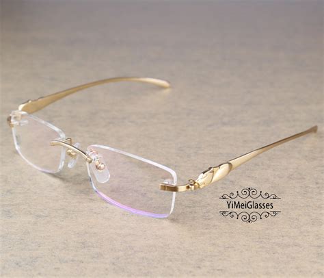 cartier eyeglass panthere|cartier rimless panthere glasses.